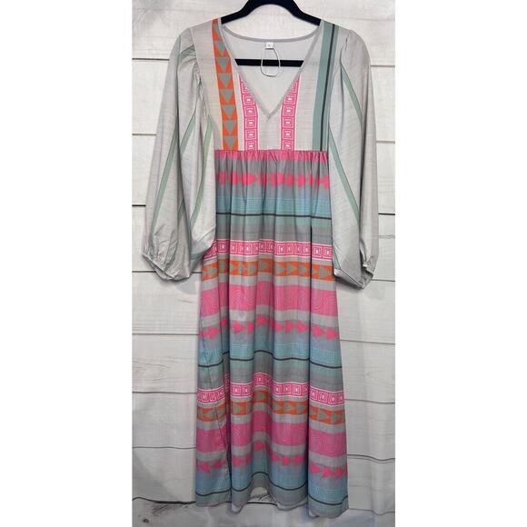 Unbranded Maxi Dress Size Large Chic Stylish Multi Color - Picture 1 of 5
